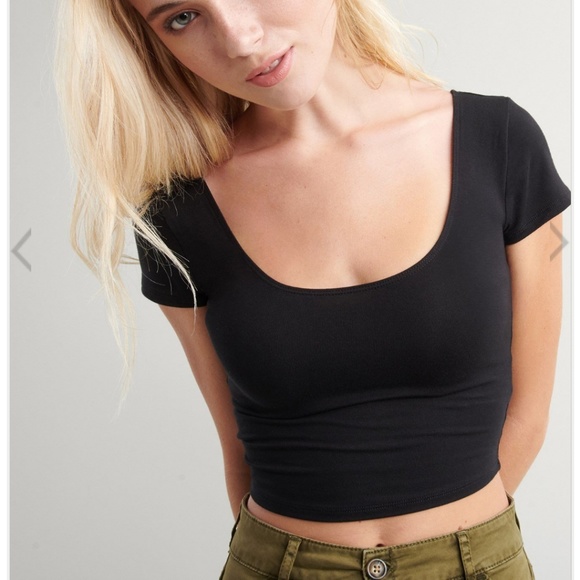 [Garage] Cropped Scoop Neck Tee - Picture 5 of 5